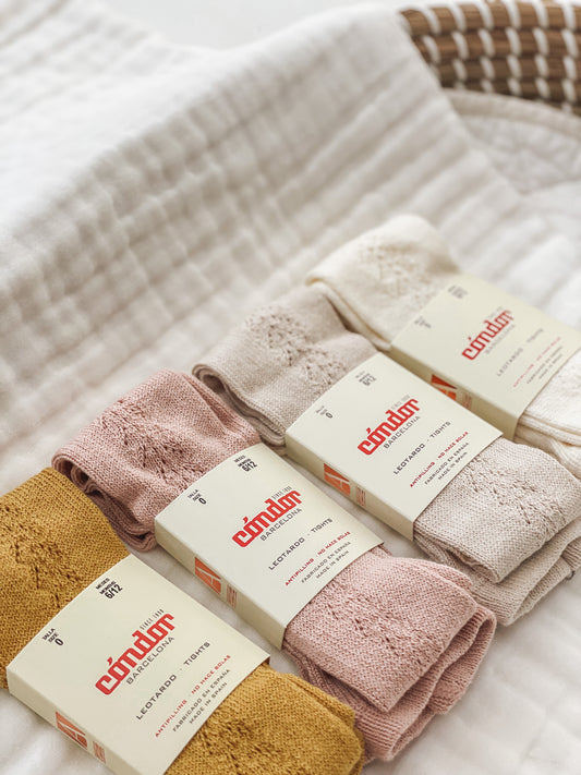 Warm Cotton Tights with Side Openwork | Condor