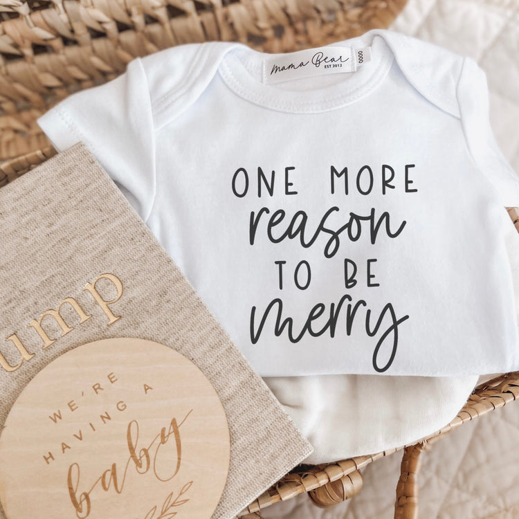 Christmas Pregnancy Announcement Onesie - One more reason to be merry