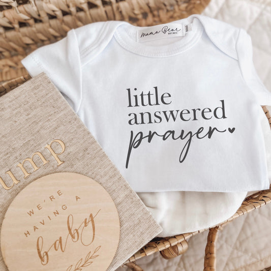 Little answered prayer - Pregnancy Baby Announcement Onesie