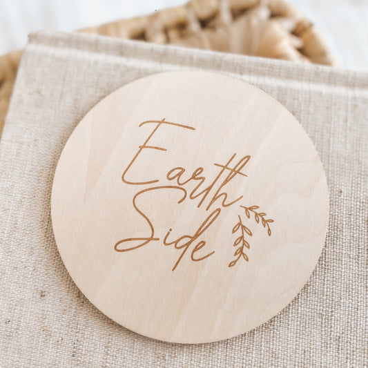 Earth Side - Wooden Milestone Plaque