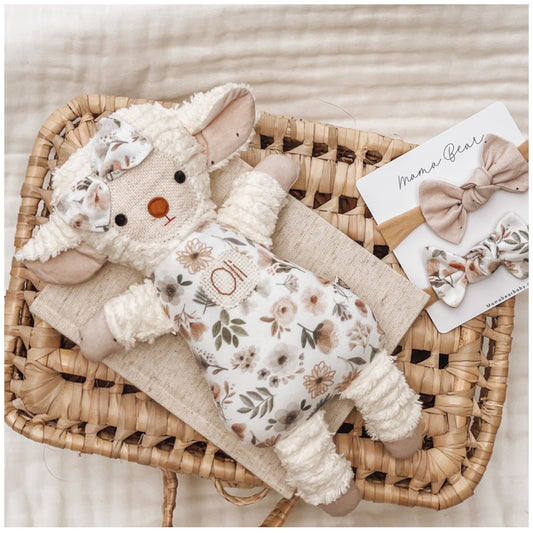 Chenille Lamb - Woodland Floral