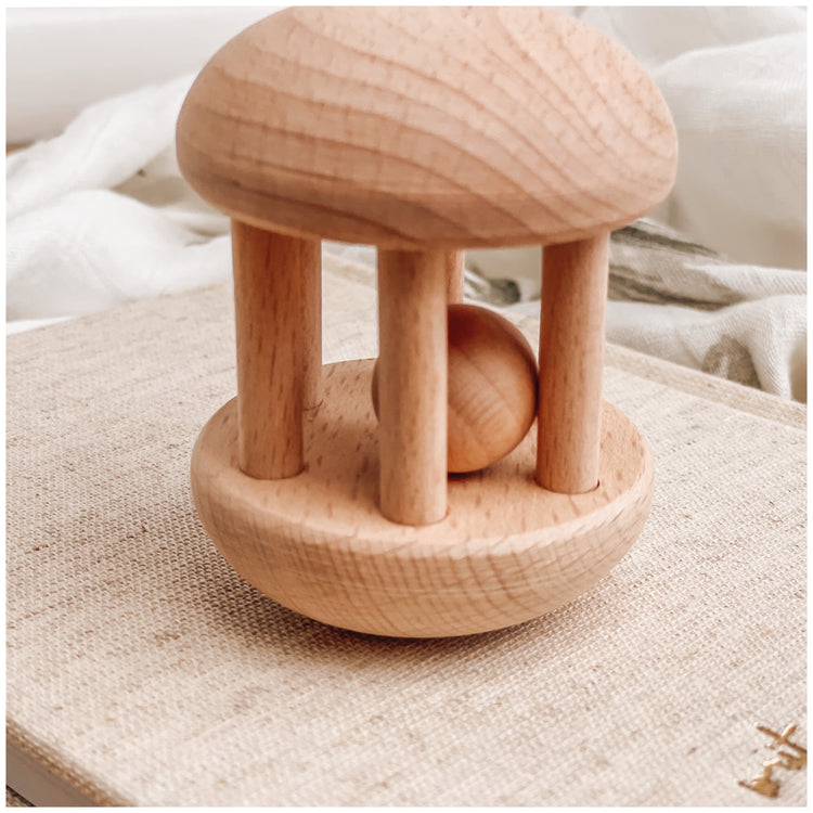 Untreated Wooden Rattle - Cage