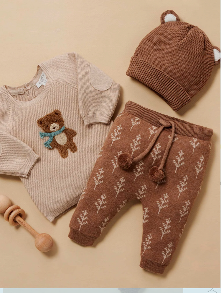 Brown Bear Beanie | Purebaby