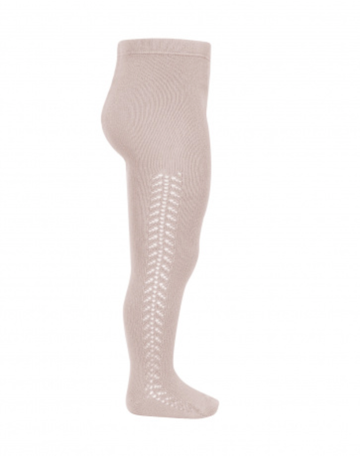 Warm Cotton Tights with Side Openwork | Condor