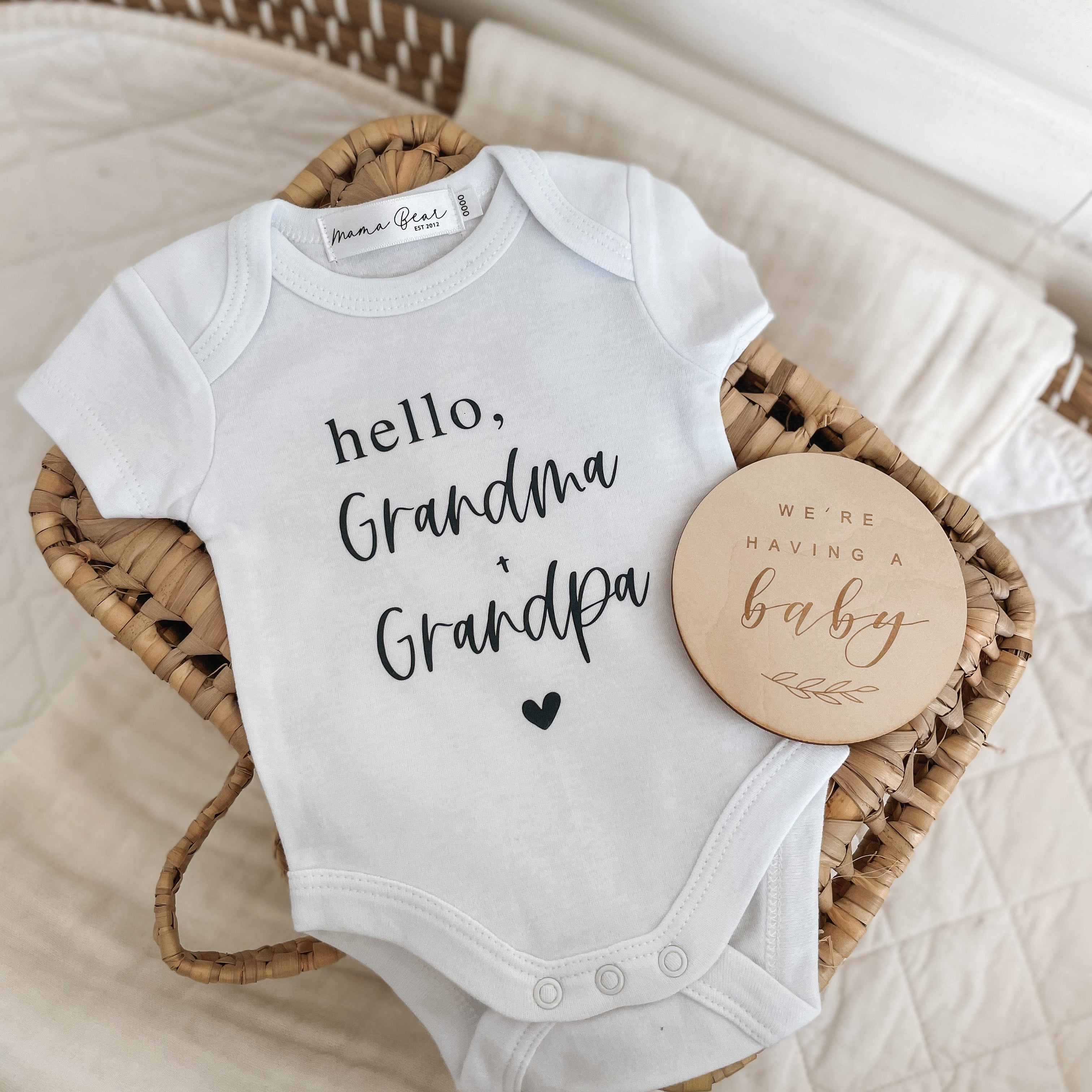 CUSTOMISABLE Pregnancy Announcement Onesie Hello – Mama Bear