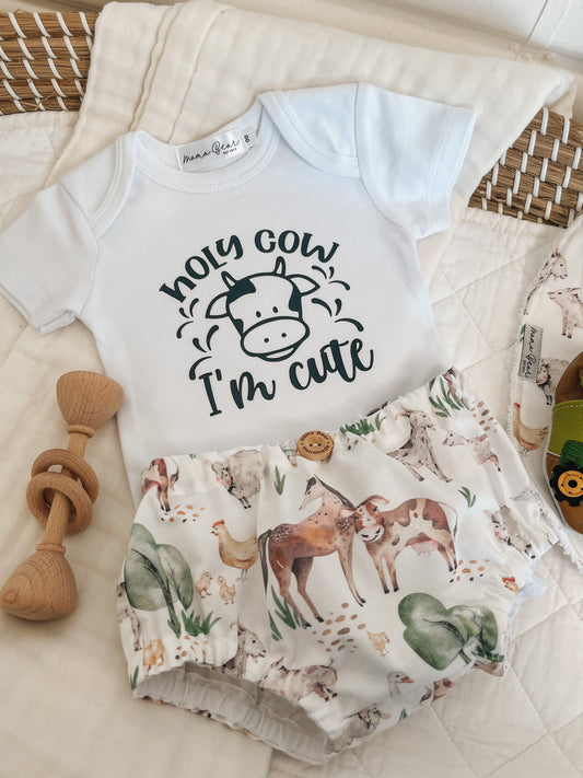 Nappy Pant & Onesie Set - Holy cow I’m cute