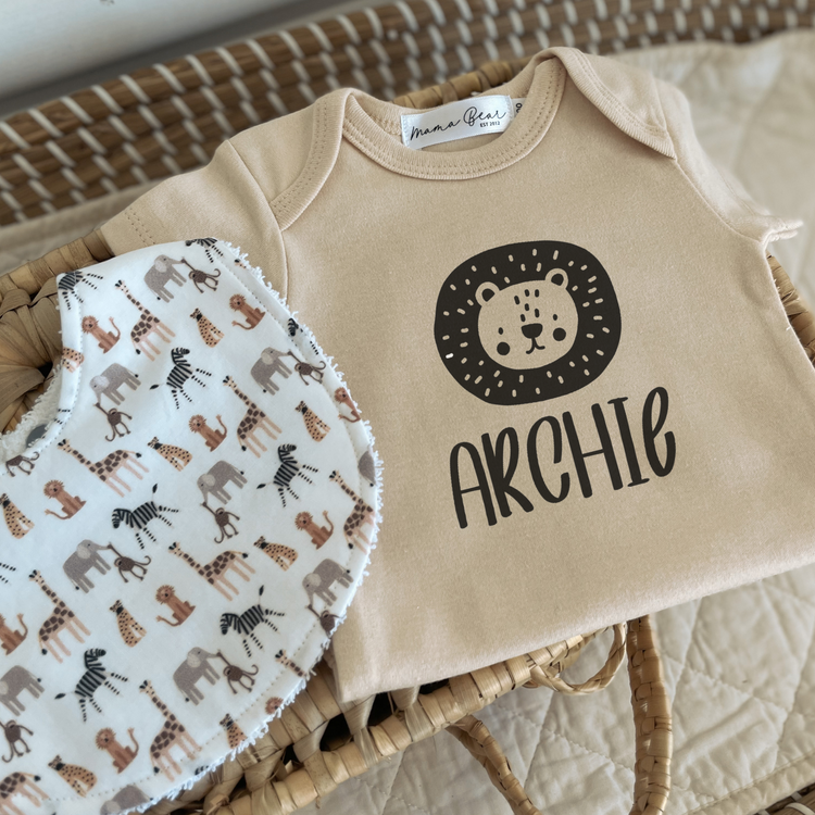 Personalised Onesie & Bib | Lion