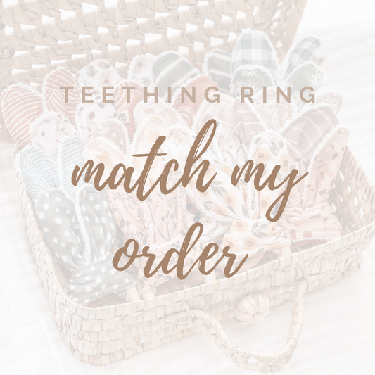 Custom Natural wood & Bunny Ear Teething Ring - Match my Order